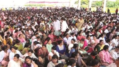 नया रायपुर में 10 हजार एनएचएम कर्मियों का जेल भरो आंदोलन, सरकार के खिलाफ गरजे