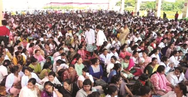 नया रायपुर में 10 हजार एनएचएम कर्मियों का जेल भरो आंदोलन, सरकार के खिलाफ गरजे