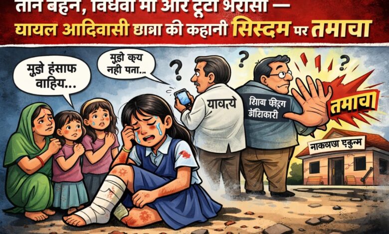 आदिवासी छात्रा की पीड़ा ने खोली सिस्टम की परतें -“स्कूल में सुरक्षा और संवेदनशीलता दोनों नदारद — आदिवासी छात्रा हादसे में प्राचार्य की जवाबदेही पर सवाल”