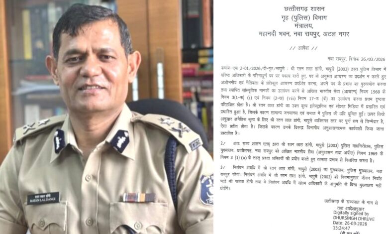 *भा.पु.से. के वरिष्ठ अफसर रतनलाल डांगी निलंबित: आपत्तिजनक फोटो वायरल होने के बाद सरकार ने लिया बड़ा फैसला* *भा.पु.से. के वरिष्ठ अफसर रतनलाल डांगी निलंबित: आपत्तिजनक फोटो वायरल होने के बाद सरकार ने लिया बड़ा फैसला*