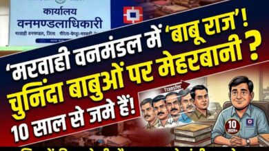 मरवाही वनमंडल में ‘बाबू राज’! 10 साल से जमे कर्मचारियों पर मेहरबानी:आधा दर्जन DFO बदले, लेकिन ‘चुनिंदा बाबू’ जस के तस; नियमों की अनदेखी और भ्रष्टाचार के गंभीर आरोप मरवाही वनमंडल में ‘बाबू राज’! 10 साल से जमे कर्मचारियों पर मेहरबानी:आधा दर्जन DFO बदले, लेकिन ‘चुनिंदा बाबू’ जस के तस; नियमों की अनदेखी और भ्रष्टाचार के गंभीर आरोप