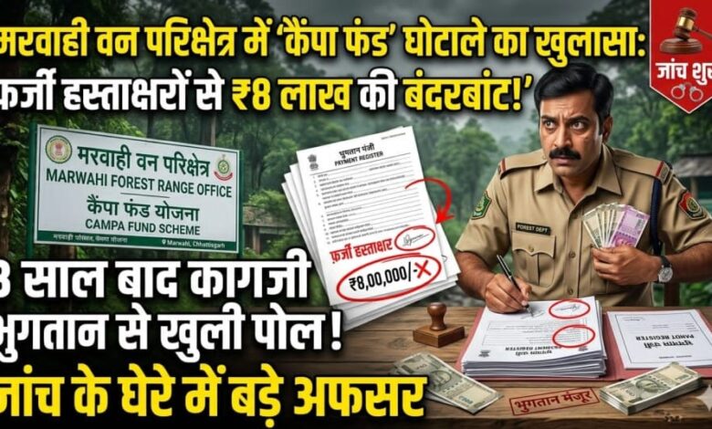 “कैंपा फंड में संगठित लूट: फर्जी हस्ताक्षरों से ₹8 लाख की बंदरबांट, 3 साल बाद ‘कागजी भुगतान’ ने खोली पोल !” “कैंपा फंड में संगठित लूट: फर्जी हस्ताक्षरों से ₹8 लाख की बंदरबांट, 3 साल बाद ‘कागजी भुगतान’ ने खोली पोल !”