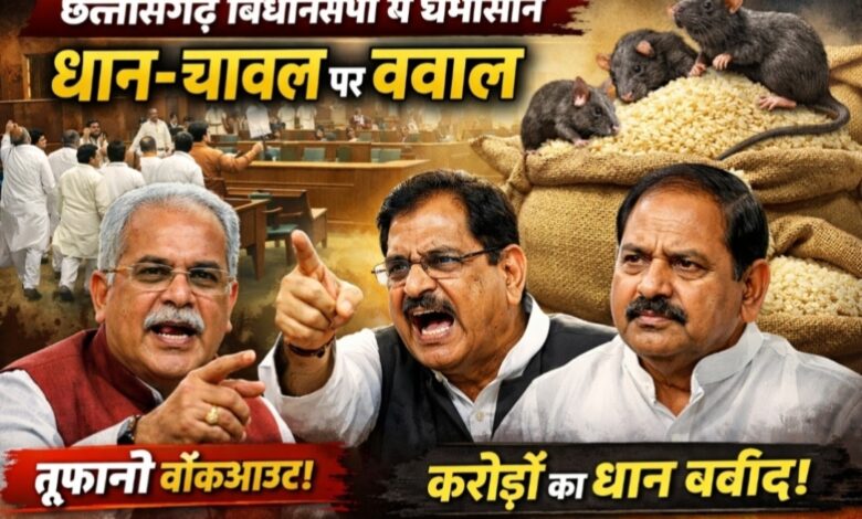 छत्तीसगढ़ विधानसभा में हंगामा: धान उठाव और अमानक चावल पर सरकार घिरी, विपक्ष का वॉकआउट