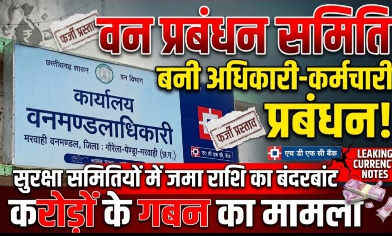 वन प्रबंधन समिति बना अधिकारी-कर्मचारी प्रबंधन! सुरक्षा की समितियों में जमा राशि का बंदरबांट, फर्जी प्रस्ताव बना समिति सचिव व शाखा प्रभारी पर करोड़ों के गबन का आरोप