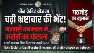 ग्रीन क्रेडिट योजना चढ़ी भ्रष्टाचार की भेंट! मरवाही वनमंडल मे अधिकारी–कर्मचारी–सप्लायर गठजोड़ से संगठित करोड़ों का घोटाला ग्रीन क्रेडिट योजना चढ़ी भ्रष्टाचार की भेंट! मरवाही वनमंडल मे अधिकारी–कर्मचारी–सप्लायर गठजोड़ से संगठित करोड़ों का घोटाला