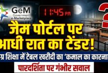 “जैम पोर्टल पर आधी रात का टेंडर! समग्र शिक्षा में टेबल खरीदी का ‘कमाल का कारनामा’, पारदर्शिता पर गंभीर सवाल”