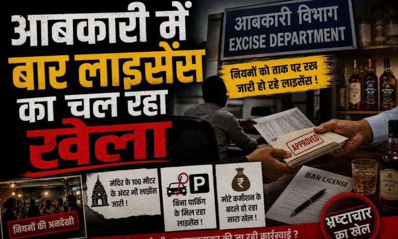 रायपुर में आबकारी विभाग पर उठने लगे सवाल: नियमों के विपरीत बार लाइसेंस जारी करने का हो रहा खेला…..