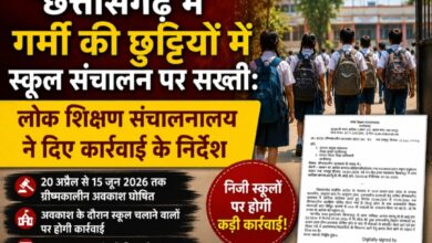 छत्तीसगढ़ में गर्मी की छुट्टियों में स्कूल संचालन पर सख्ती: लोक शिक्षण संचालनालय ने दिए कार्रवाई के निर्देश