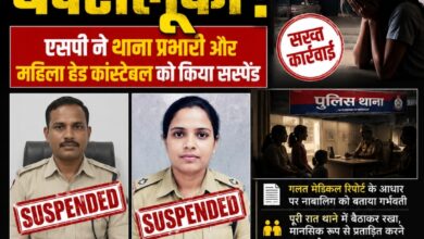 बड़ी कार्रवाई – पुलिस विभाग में हड़कंप! नाबालिग केस में लापरवाही पड़ी भारी, थाना प्रभारी और महिला कांस्टेबल सस्पेंड