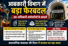 आबकारी विभाग में बड़ा प्रशासनिक फेरबदल: 30 अधिकारियों-कर्मचारियों के तबादले, रायपुर-राजनांदगांव समेत कई जिलों में बदले समीकरण