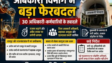 आबकारी विभाग में बड़ा प्रशासनिक फेरबदल: 30 अधिकारियों-कर्मचारियों के तबादले, रायपुर-राजनांदगांव समेत कई जिलों में बदले समीकरण