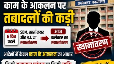 काम के आकलन पर तबादलों की कड़ी: 6 दिन पहले SDM-तहसीलदार बदले, अब कलेक्टर का भी हुआ स्थानांतरण