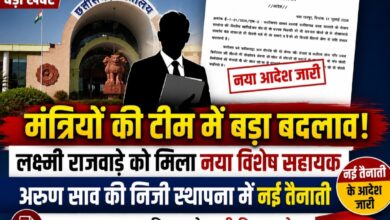 लक्ष्मी राजवाड़े को मिला नया विशेष सहायक, अरुण साव की निजी स्थापना में भी बड़ा बदलाव; GAD ने जारी किए आदेश