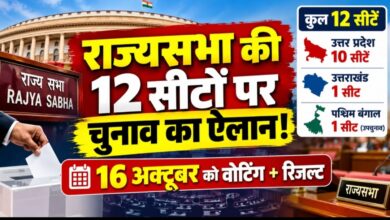 राज्यसभा की 12 सीटों पर चुनाव का ऐलान, 16 अक्टूबर को मतदान और उसी दिन आएगा परिणाम