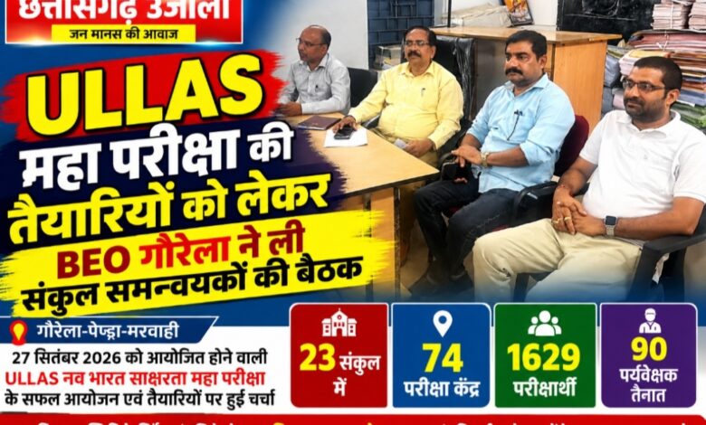 ULLAS महा परीक्षा की तैयारियों को लेकर BEO गौरेला ने ली संकुल समन्वयकों की बैठक